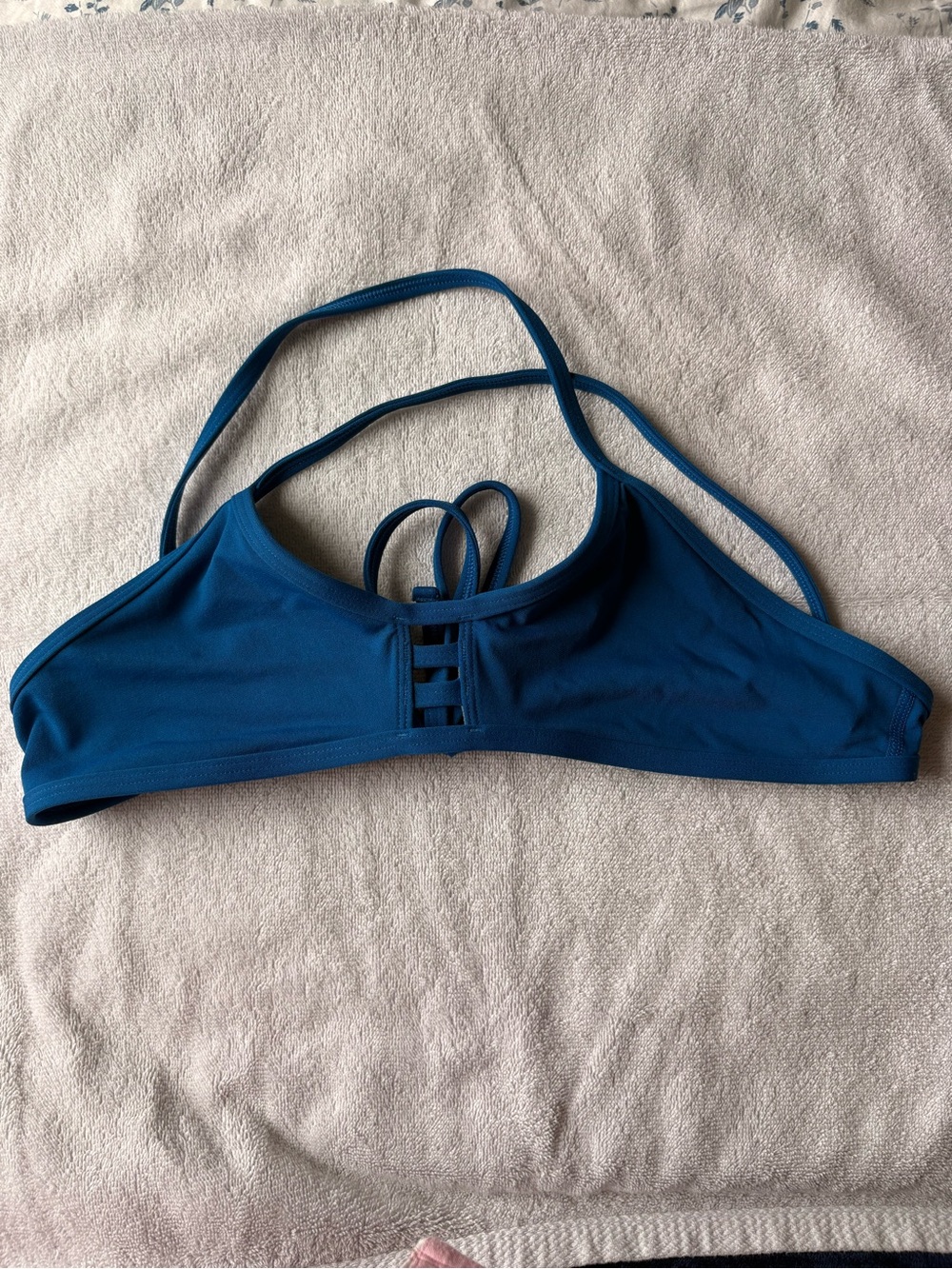 Jolyn Clothing Teal Blue Strappy Bikini Top
